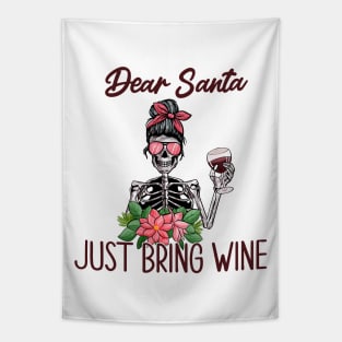 Dear Santa Just Bring Wine Tapestry