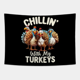 Chillin with My Turkeys Tapestry