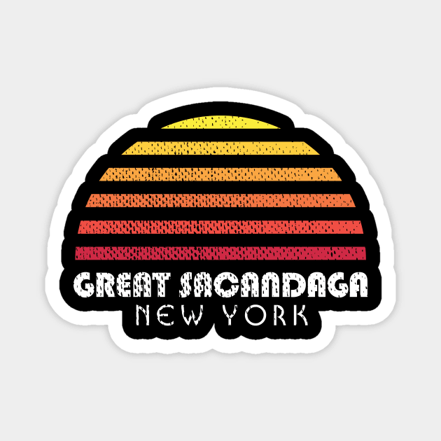 Great Sacandaga Retro Vintage Style Distressed Sunset Magnet by PodDesignShop