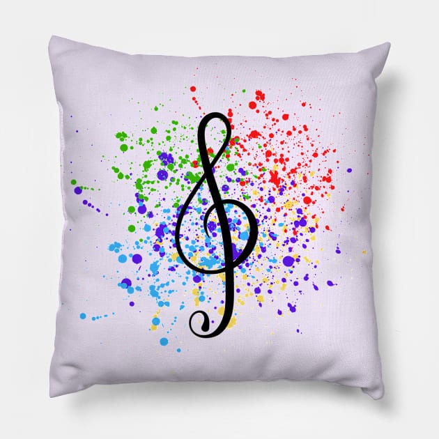 Make Art Not Content - Treble Clef Pillow by Tanglewood Creations