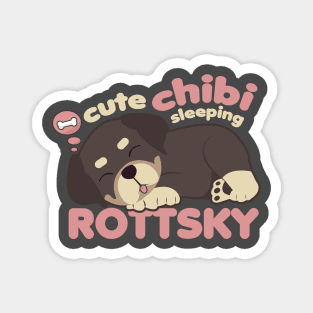 Cute Chibi Sleeping Rottsky Magnet