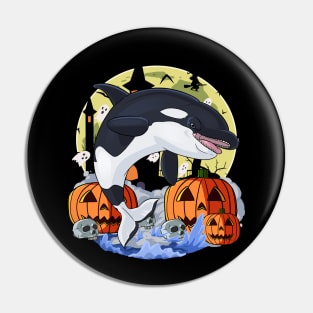 Killer Whale Orca Happy Halloween Pin