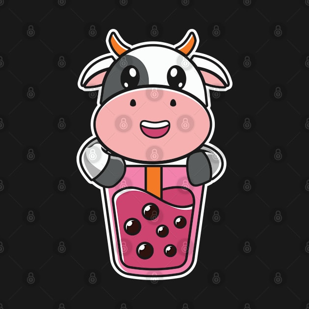 cow kawaii boba tea by AdelDa19