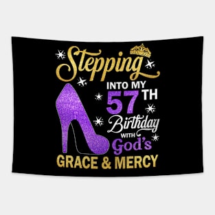 Stepping Into My 57th Birthday With God's Grace & Mercy Bday Tapestry