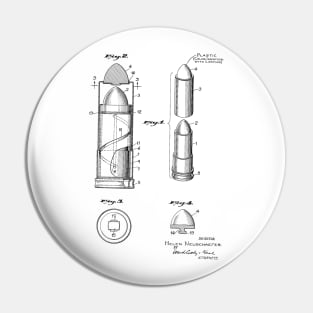 Lipstick Case Vintage Patent Hand Drawing Pin