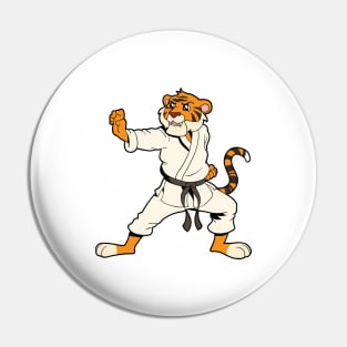 Comic tiger does karate Pin