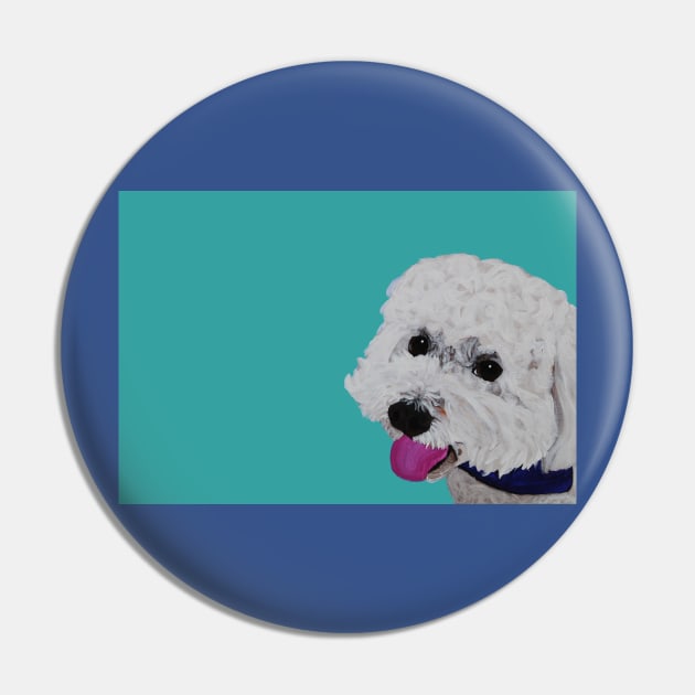 Finn the Bichon Frise Seafoam Green Pin by AmandaAAnthony