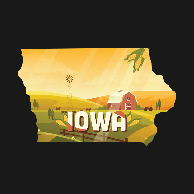 Iowa state design / Iowa lover / Iowa gift idea / Iowa farmer gift / Iowa home state by Anodyle