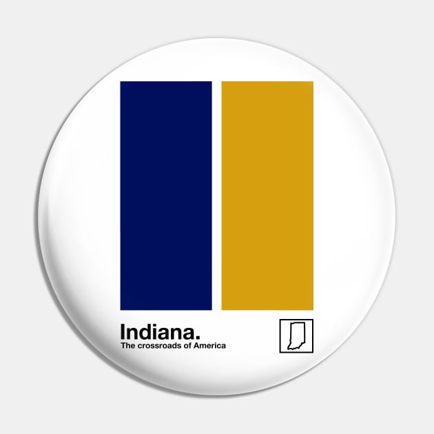 Indiana State Flag  // Original Minimalist Artwork Poster Design Pin by DankFutura