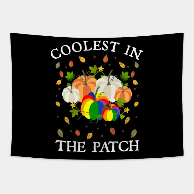 LGBTQ Fall Halloween Gay Lesbian Pride Pumpkins Pride Of The Patch Tapestry by egcreations