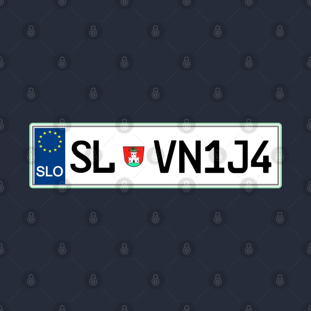 Slovenia car registration plate by Travellers