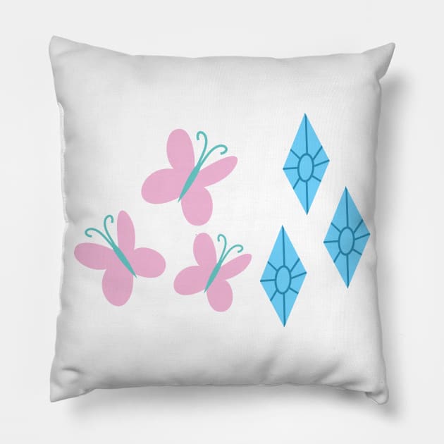My little Pony - Fluttershy + Rarity Cutie Mark Pillow by ariados4711