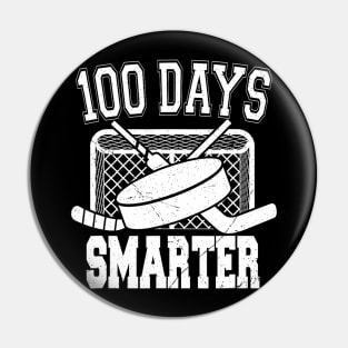 100 Days Smarter Hockey Sports 100Th Day Of School Teacher Pin