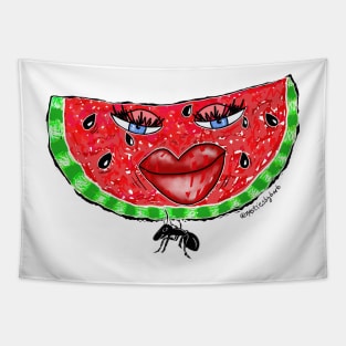 Juicy Watermelon Face Tapestry