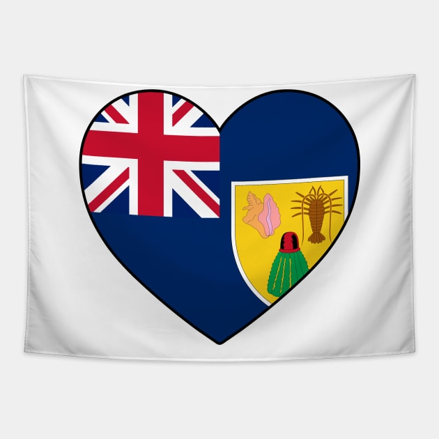 Heart - Turks and Caicos Islands Tapestry by Tridaak