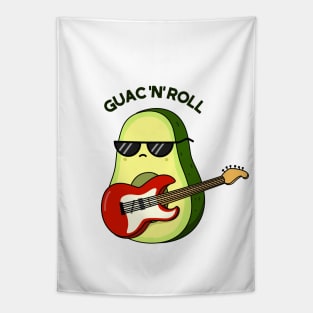 Guac N Roll Cute Avocado Rock n Roll Pun Tapestry
