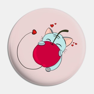 cat-love-cherry Pin