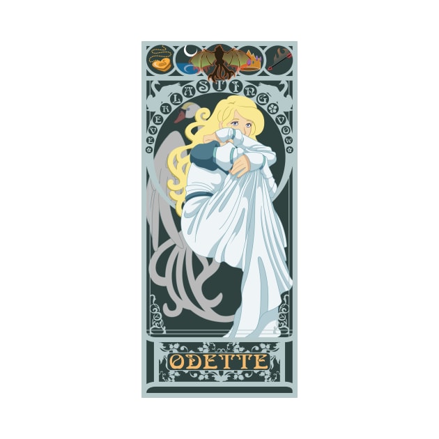 Odette - art nouveau - Swan Princess by captainlaserbeam