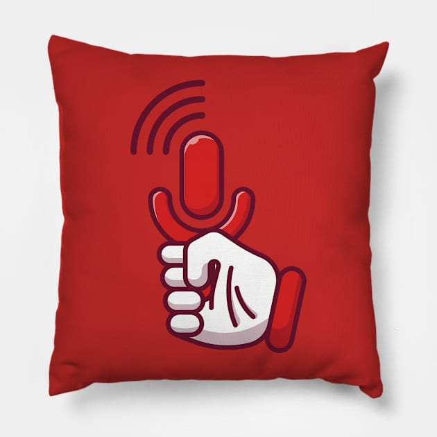 Hand Holding Microphone Pillow by KH Studio