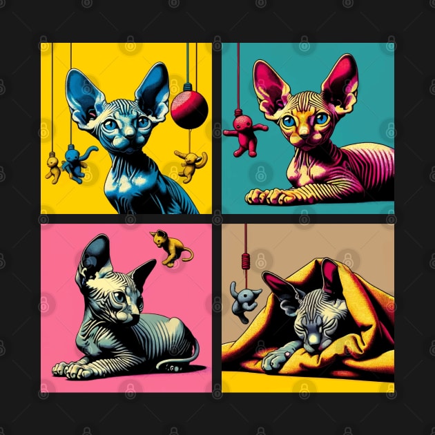 Sphynx Pop Art - Cute Kitties by PawPopArt