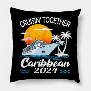 Cruisin Together Caribbean Cruise 2024 Family Vacation Pillow