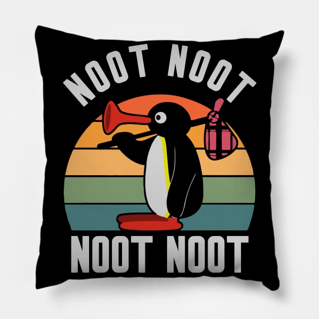 Noot Pingu Noot-Christmas 2023 Pillow by Work Memes