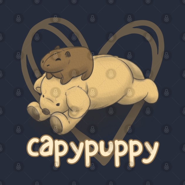 Capybara Puppy Dog Love by Art by Biyan