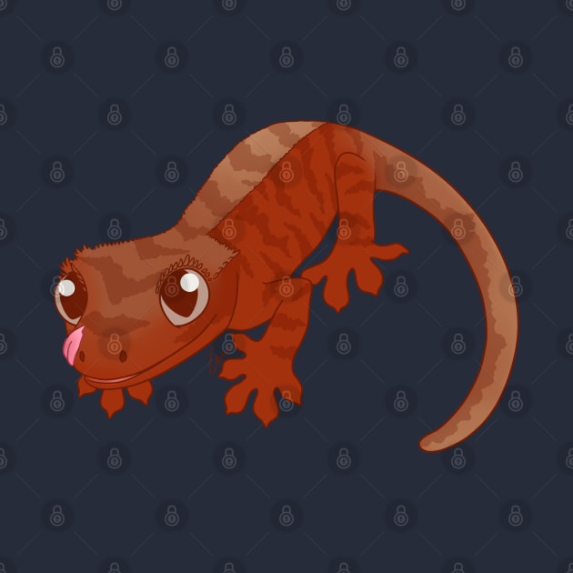 Red Tiger Crested Gecko by anacecilia