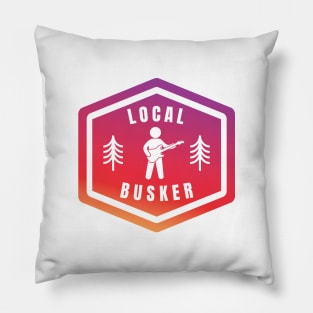 Local Busker Guitarist Silhouette Gradient Pillow