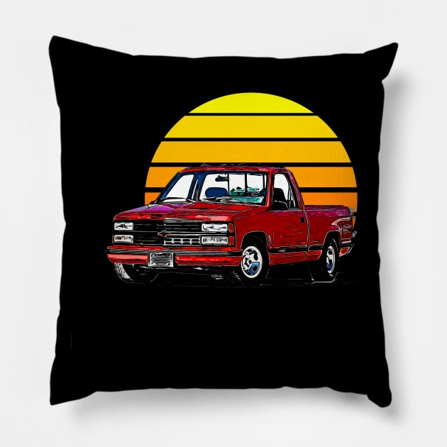 OBS Obsession Chevy C/K trucks General Motors 1988 and 1998 pickup trucks, heavy-duty trucks square body Pillow by JayD World