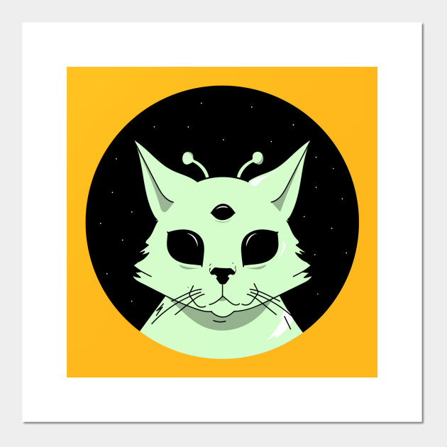 Alien Cat Alien Cat Posters And Art Prints Teepublic