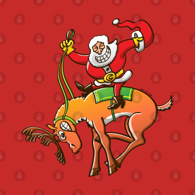 Santa is making this wild reindeer get ready for Christmas by zooco