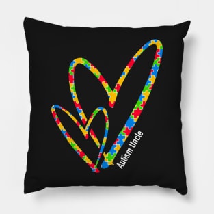 Autism Uncle Autism Awareness Puzzle Piece Heart Pillow