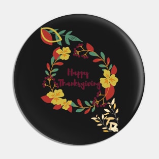 Thanksgiving Red and Yellow Floral Print Pin