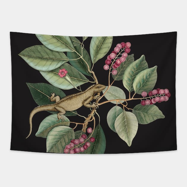 Iguana in the garden Tapestry by CatyArte