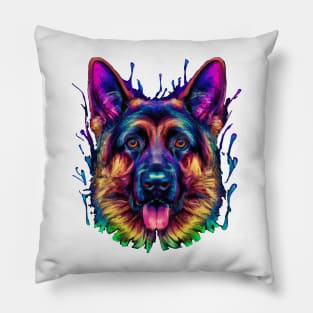 German Shepherd Watercolour Artwork Pillow