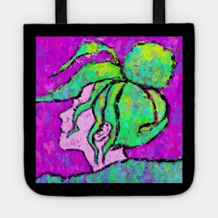 Girl with a green hair Tote