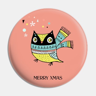 Xmas Doodle - Owl Pin