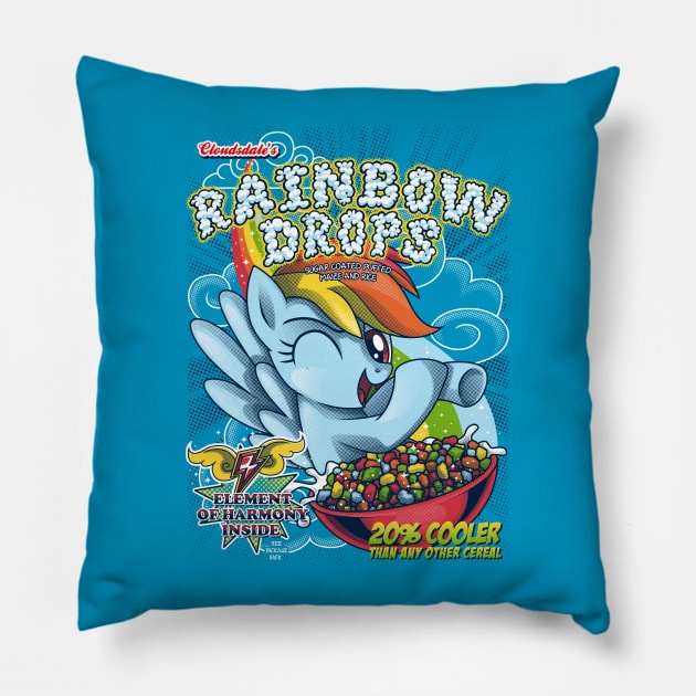 Rainbow Drops - Total Awesome! Pillow by GillesBone