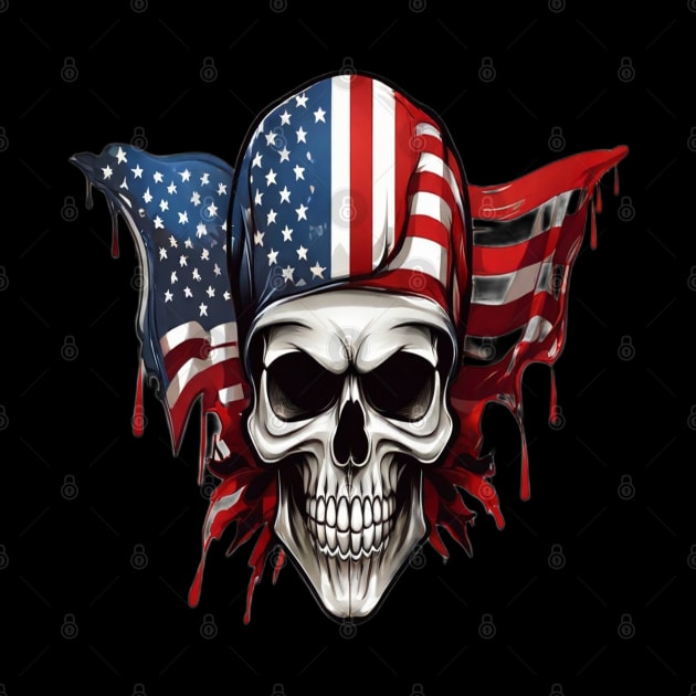 U.S.A Flag Skull by hamada_pop