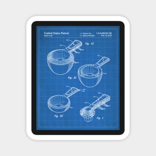 Measuring Spoons Patent - Baker Chef Kitchen Cafe Decor Art - Blueprint Magnet