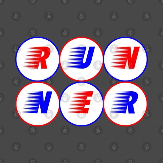 USA Runner - Stacked Letters by CaptainVegas