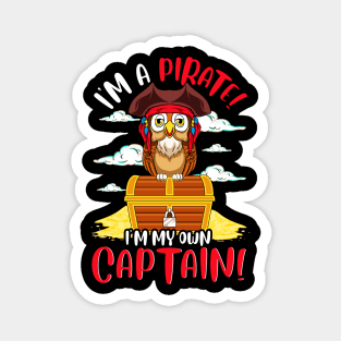 Im A Pirate Im My Own Captain Owl Magnet