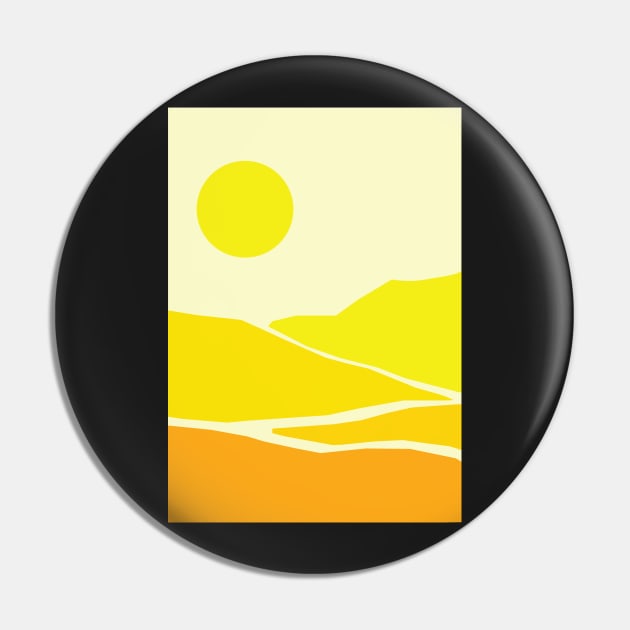 Minimalist Mid Century Modern Sunny Landscape Pin by CityNoir