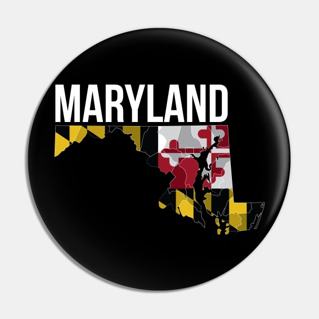 Maryland State Flag Map Pin by polliadesign