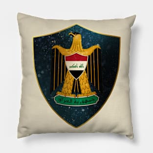 Iraq Coat of Arms and Starry Nights Shield Pillow