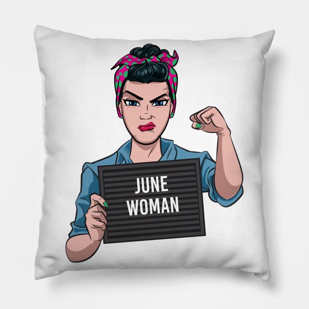 June Woman Pillow by Surta Comigo