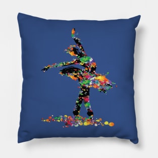 Ballerina with paint splash Pillow