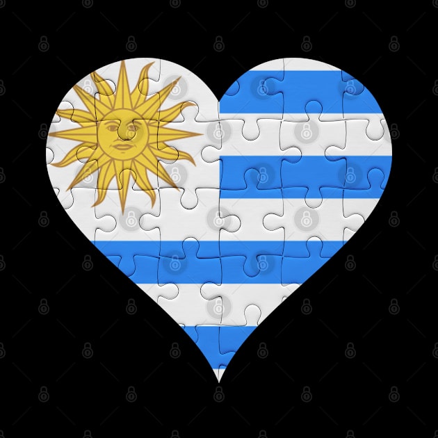 Uraguyan Jigsaw Puzzle Heart Design - Gift for Uraguyan With Uruguay Roots by Country Flags