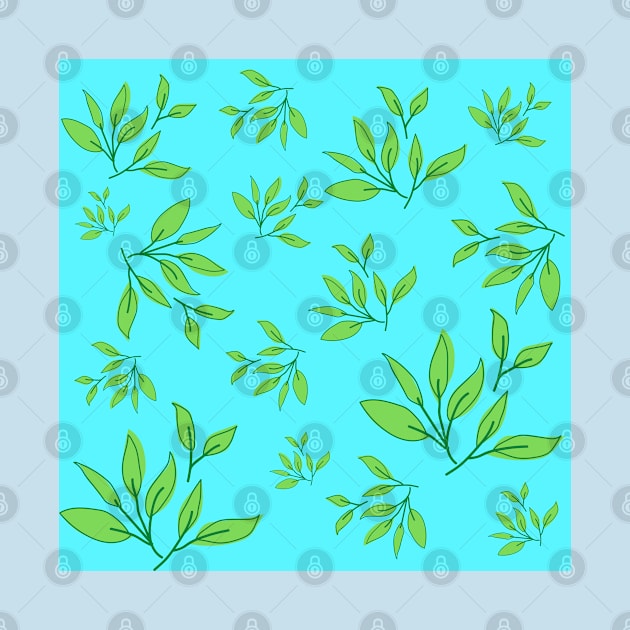 Green leaves decorative pattern by HR-the-Chemist